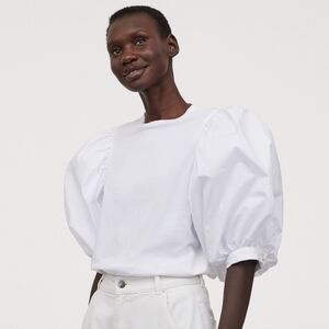 H&M White Short Sleeve Top
